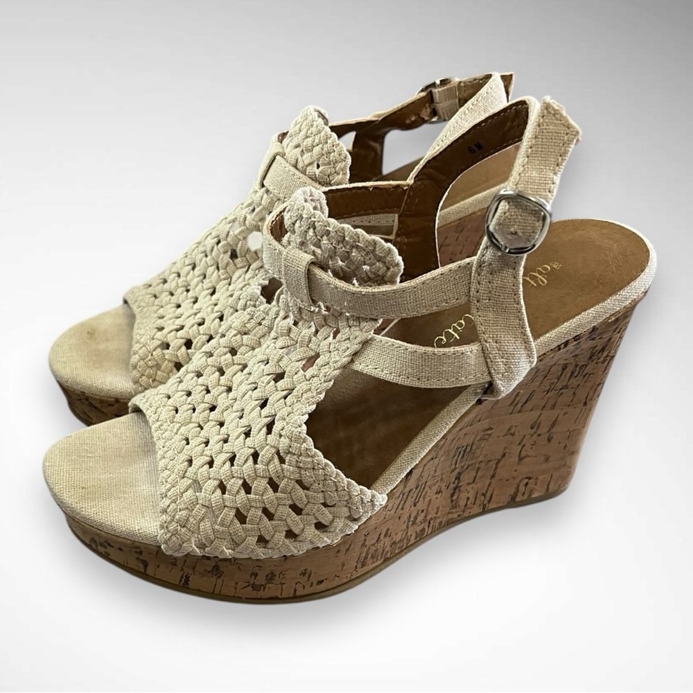 ALTAR'D STATE Open Toe Platform Wedge Sandals With Adjustable Straps Sz 6 | EU